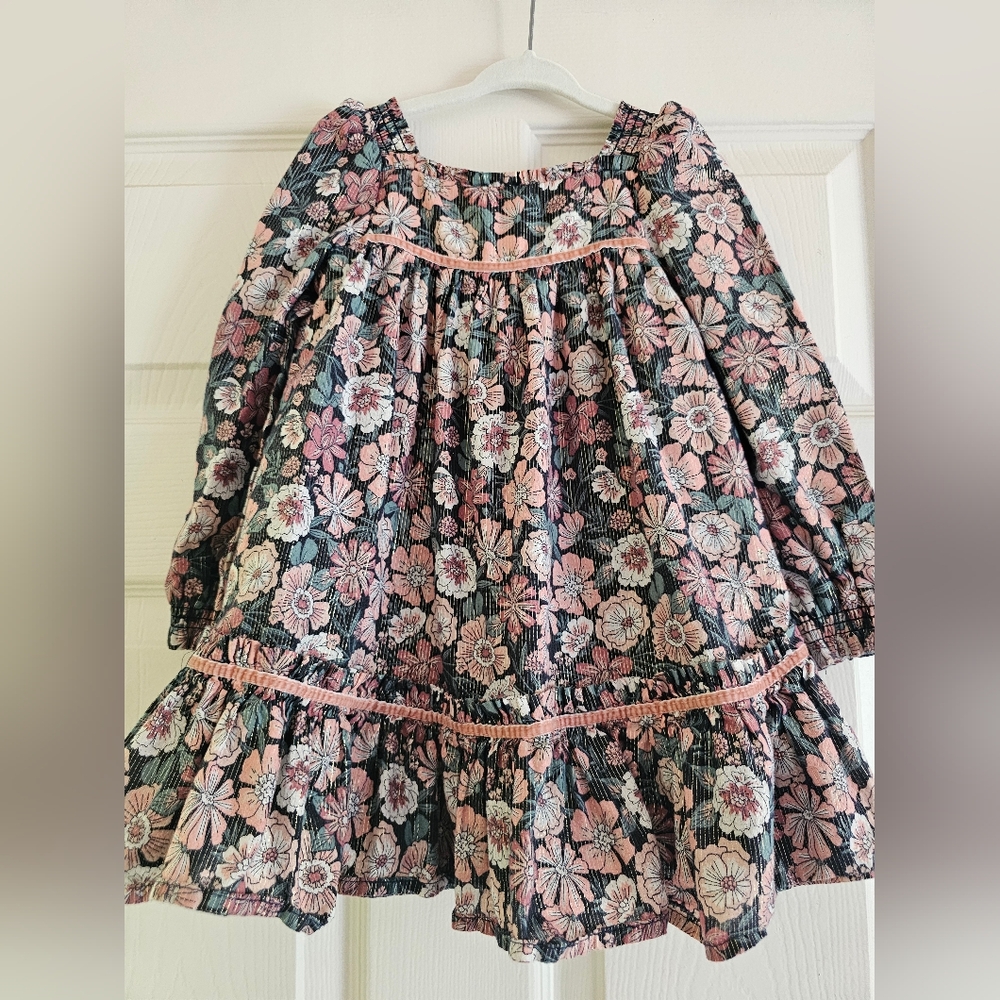cupcakes & cashmere Floral Kids Dress - Pink and Green